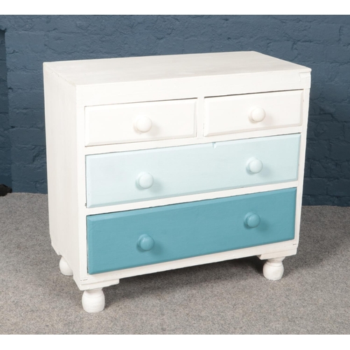 427 - A painted chest of drawers (2 & 2) (78cm height 81cm width)