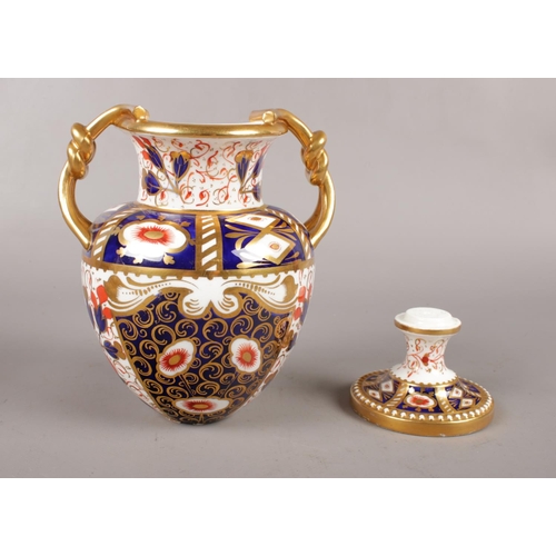 98 - A collection of ceramics to include a 'Davenport' two handed gilt knot vase decorated in the 'Imari'... 