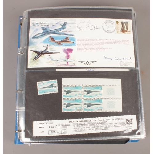 100 - Four Albums of mainly first Day covers. Two Albums of Concorde covers/stamps/postcards/photographs t... 