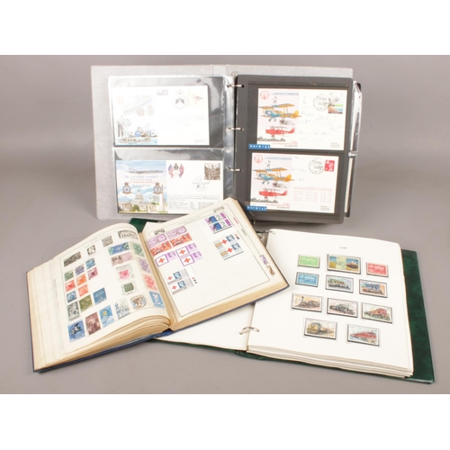 111 - Three Albums of Stamps & First Day Covers. Two Albums containing a collection of Worldwide mint and ... 