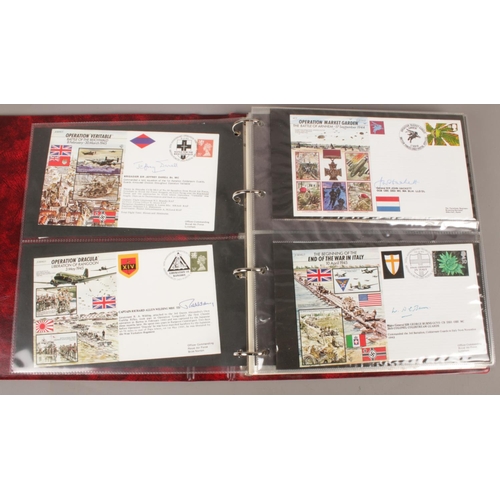 115 - An Album containing 40 'History of World War 2' first day covers. All special signed limited edition... 