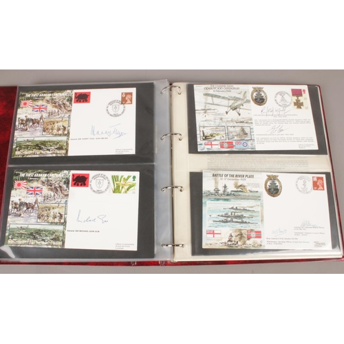 115 - An Album containing 40 'History of World War 2' first day covers. All special signed limited edition... 