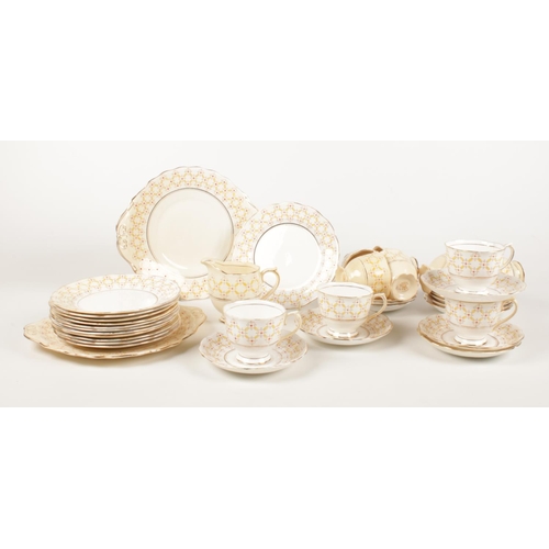 183 - A Royal Albert Crown China 'Mosaic' tea set. Cups/saucers, side plates, milk jug examples etc