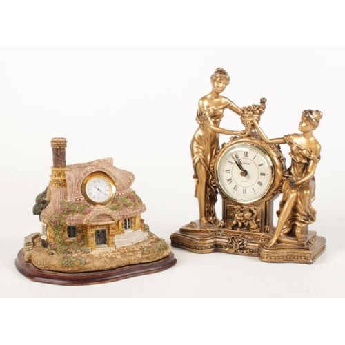 185 - Two decorative quartz mantle clocks. Includes Julian and William Widdop examples.