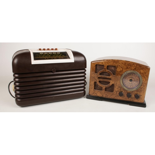 204 - A selection of two radios - to include a 'Bush' type DAC 10 brown Bakelite radio & a modern 'Steeple... 