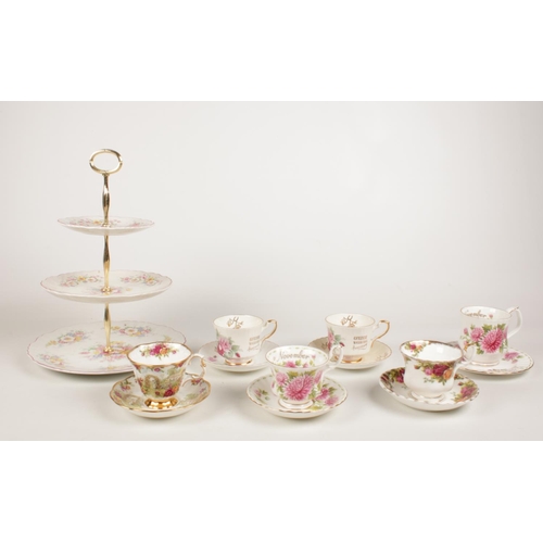 206 - A group of ceramic's. Six cups/saucers, Royal Albert 'Old Country Roses' 'Chrysanthemum' examples et... 