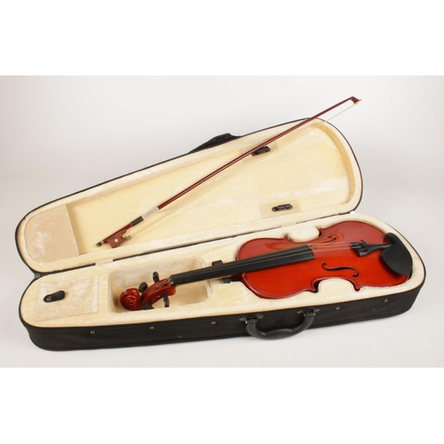 215 - A modern violin in case.