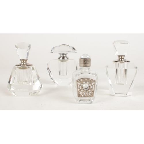 218 - A group of glass perfume bottles.