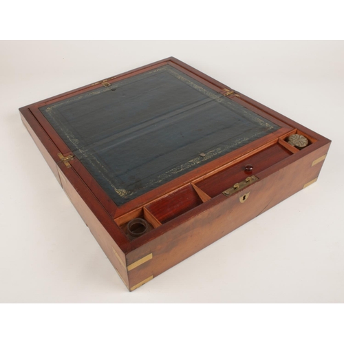 242 - A Victorian mahogany brass bound writing slope.