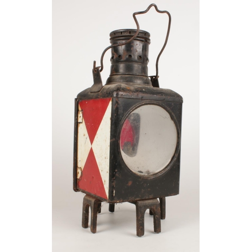 256 - A German railway lantern. By Osmeka Osnabruch. 45cm height.