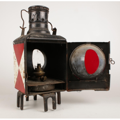 256 - A German railway lantern. By Osmeka Osnabruch. 45cm height.