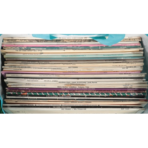 341 - Two bags of vinyl LP's - Comprising of eighty seven mostly Jazz & Big Band records with artists such... 