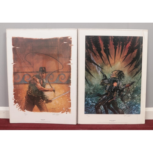 372 - Two limited edition Dark Horse Comics prints by Dave Dorman. Alien vs Predator and Indian Jones. Bot... 
