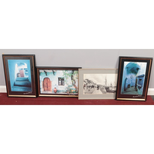 390 - Five framed and glazed prints - to include three prints by Georges Meris (photographer) of Greece, a... 