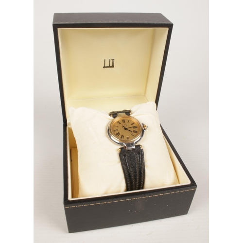 397 - A gentleman's 'Dunhill' stainless steel wrist watch - with Roman numerals and date facility on a gol... 
