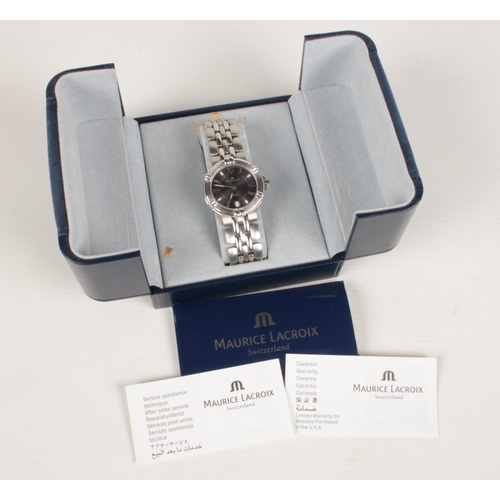 398 - A boxed Swiss men's wrist watch by Maurice Lacroix. - with roman numerals and Quartz movement with W... 
