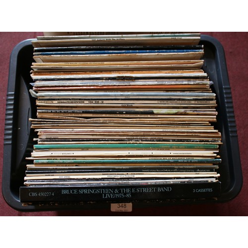 348 - A group of vinyl LP & 45 rpm records. AC/DC, Bruce Springsteen, David Bowie examples etc to include ... 