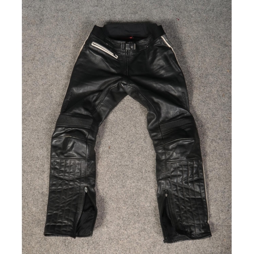 533 - A pair of Hein Gericke leather motorbike trousers. Size 38.