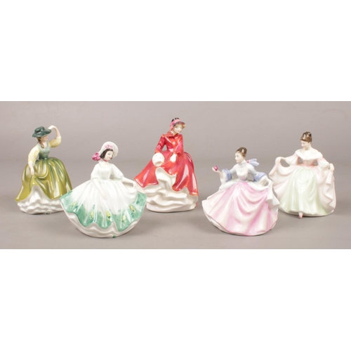 466 - A group of Royal Doulton figurines. 'Emma' HN 3208, 'Buttercup' HN 3268, 'Sara' HN 3219, 'Rebecca' H... 