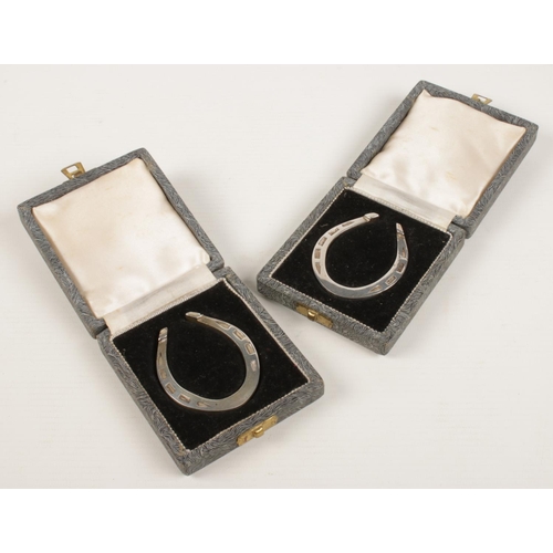 470 - Two George V silver horseshoes. Both individually cased. Assayed Sheffield 1935 by Francis Howard Lt... 