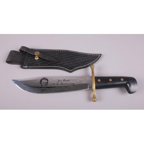 422 - A Case XX 200th anniversary bowie knife. In leather sheath. (Total length 36cm).