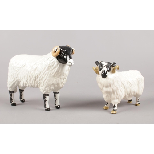 432 - Two Beswick Figures. A Swaledale Ewe limited edition 354/1000 (certificate & original box) & Ram.