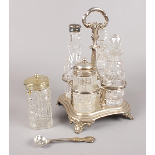 444 - An assembled silver cruet set. Assayed London 1839 by Edward, John & William Barnard.