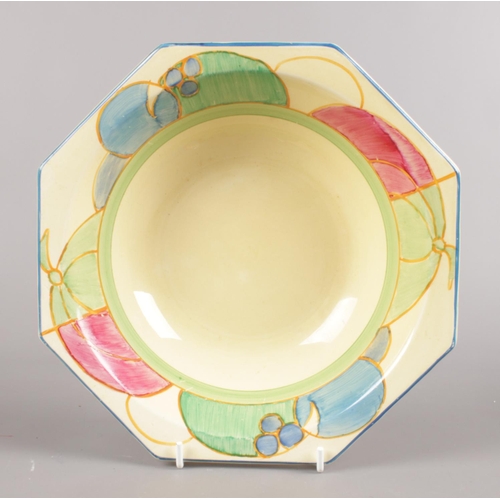 458 - A Clarice Cliff Bizarre fruit bowl in the Pastel Melon design. (Diameter 23cm).