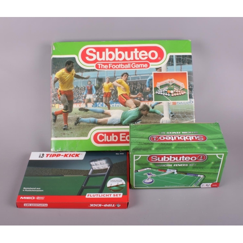 504 - Subbuteo board game. including Tipp-kick flutlight set, official fences set, etc,