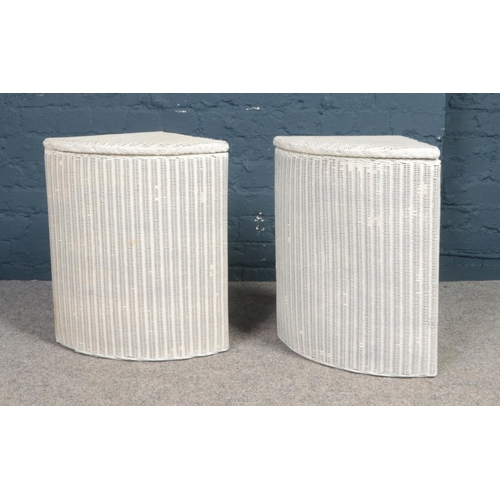 506 - Two Lloyd Loom style wash baskets. (53cm height, 33cm depth)