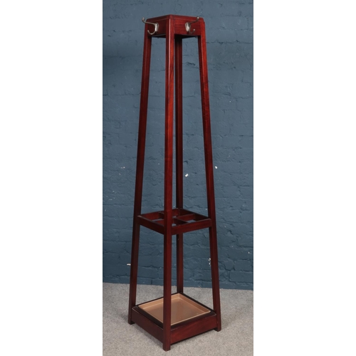 393 - A Mahogany coat/stick stand. (178cm height, 39cm width 39cm depth)