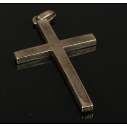 217 - A silver cross pendant assayed London by M J Ltd. (5cm length)