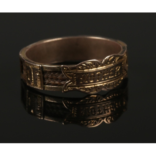 239 - A Victorian mourning ring. In Memory of Mother. Size P 1/2. 2.42g.