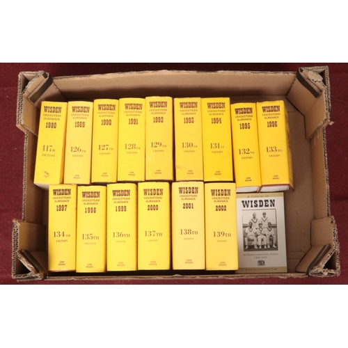 449 - A collection of Wisden Cricketer's Almanacks. 1980-2002.