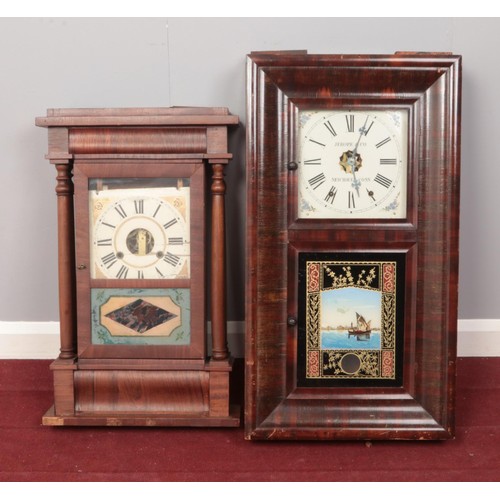 152 - Two American wall clocks. By Sperry & Shaw and Jerome & Co.