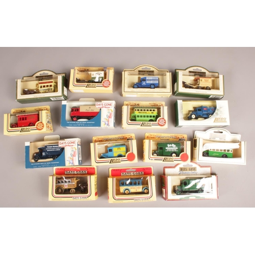 108 - A collection of 15 Lledo die cast vehicles. Days Gone Sentinel Canvas Back Royal Mail, Days Gone Hor... 