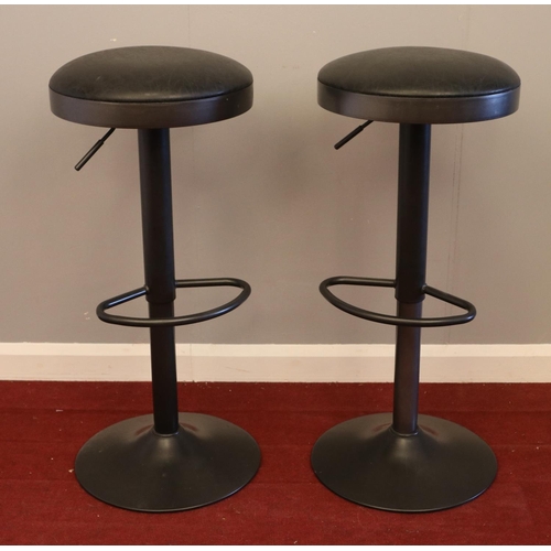 327 - Two Modern Faux leather bar stools. 81cm height 37cm width