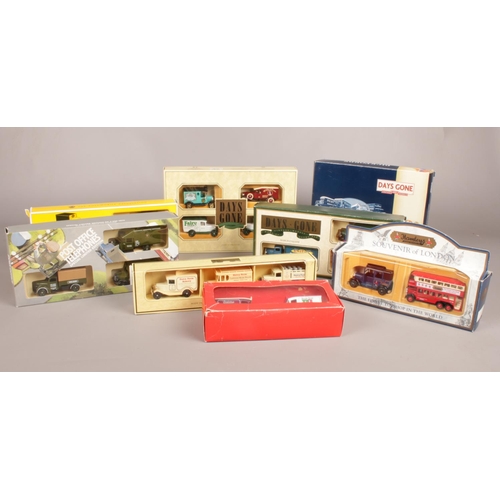 491 - A collection of Lledo Days Gone presentation/gift sets die cast vehicles. Famous stores of London LS... 