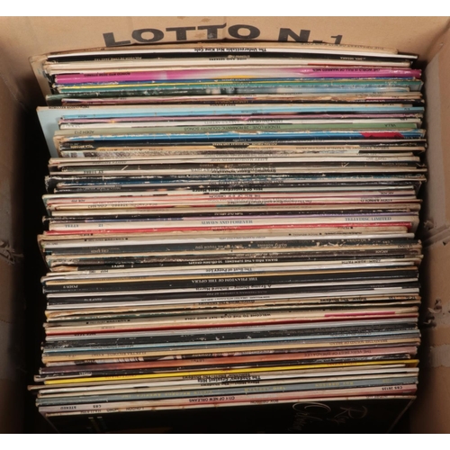 502 - Two Boxes of LP vinyl records. Sinatra, Barry White, Elvis, Status Quo examples etc.