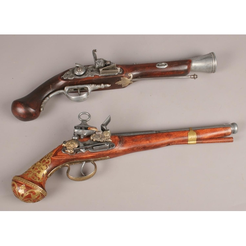 142 - Two replica Blunderbuss pistols. (44cm length)