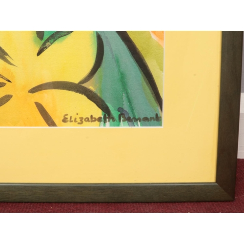 178 - An Original 'Elizabeth Bessant' framed watercolour. Entitled 'Fire Bouquet' signed by the artist. H:... 