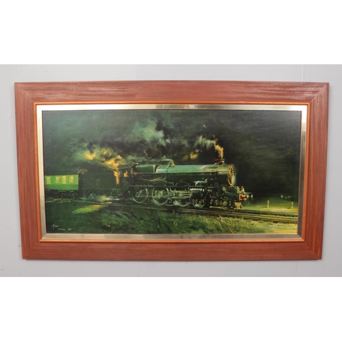 192 - Two large framed pictures of locomotives by 'Terrence Cuneo' - to include  'Lickey Incline' print. 
... 