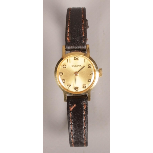 236 - A ladies Bulova gold plated manual wristwatch.