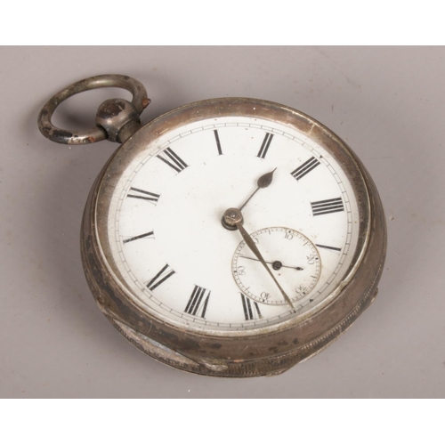 260 - A Victorian silver cased fusee pocket watch, Assayed London 1888 by Arthur James Walker.