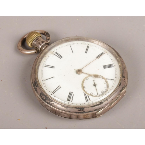 261 - A silver Waltham pocket watch, stamped 935.