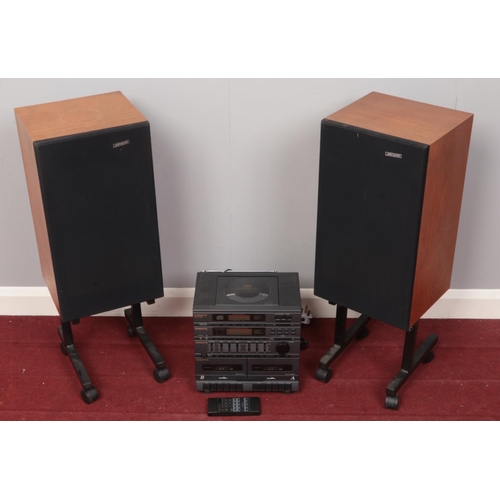 381 - A Roberts MCD-5000 hi-fi system with a pair of SolaVox speakers.