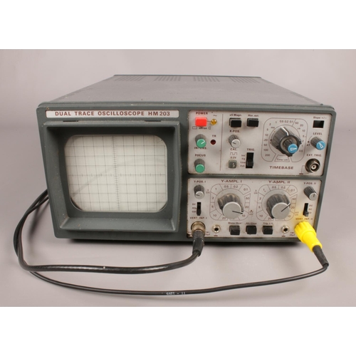 390 - A Hameg dual trace oscilloscope HM203.