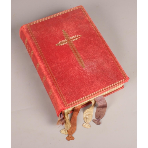 81 - A large leather bound Latin bible Missale Romanum.