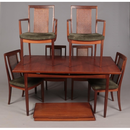 344 - A G plan mid century Teak extending dining table & Six G plan dining chairs. Two carvers & four upri... 