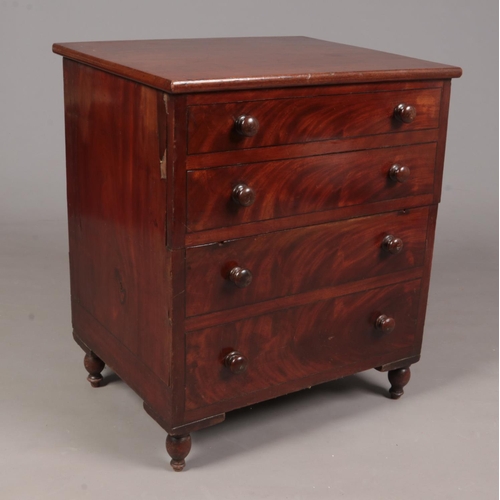 355 - A Georgian mahogany commode chest.